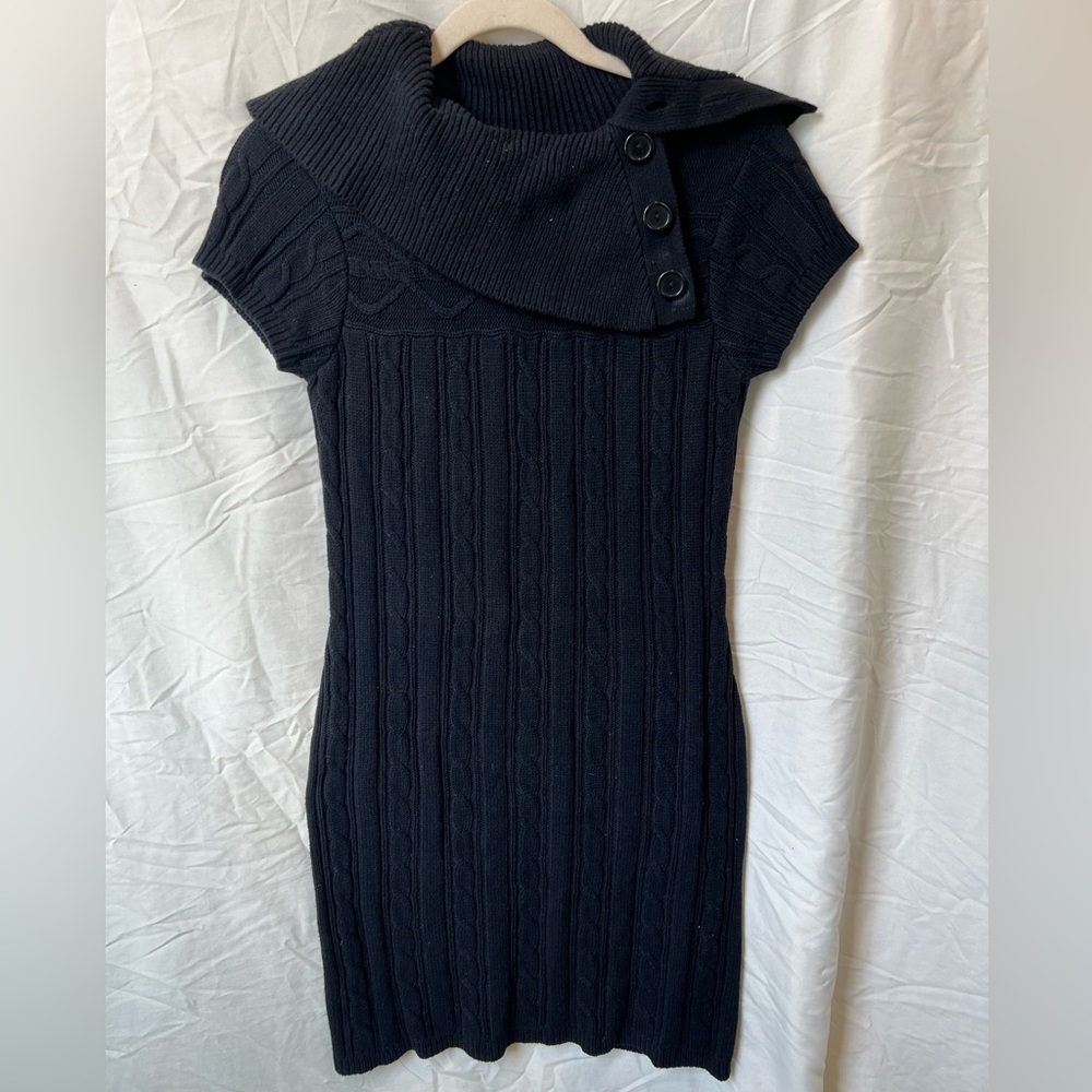 Black knit fall dress